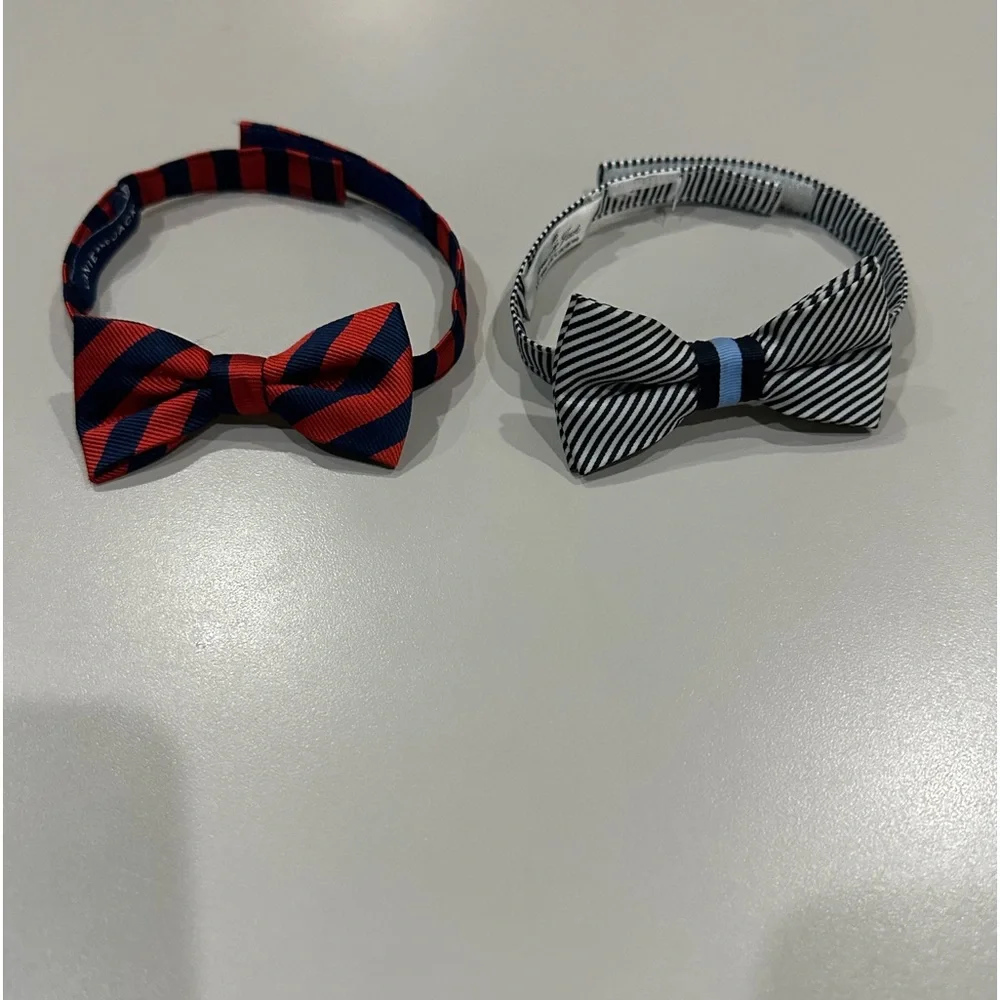 Janie and Jack Infant Bow Ties 1 Blue & Red and 2 Blue & White Like New!